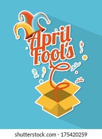 april fools day over blue background vector illustration