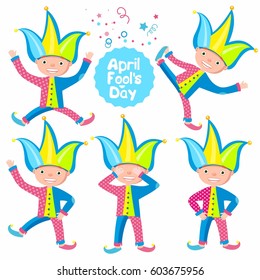 April Fools Day over white background vector illustration