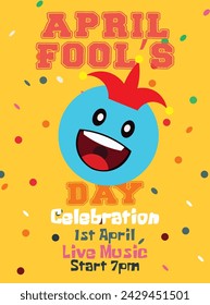 April fool's day party flyer poster  social media post design