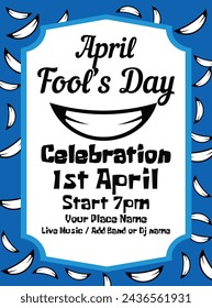 April fool's day party flyer poster or  social media post design