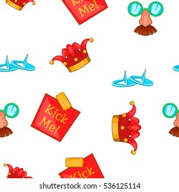 April fools day pattern. Cartoon illustration of April fools day vector pattern for web