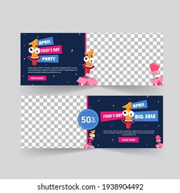 April fools day. April fools day poster and banner template. Holiday Shopping. Banners vector for social media ads, web ads, business messages, discount flyers and big sale banner.