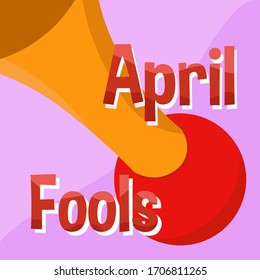 April fools day poster with a claxon - Vector