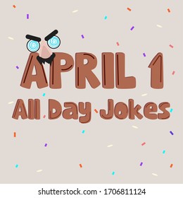 April fools day poster. Joke mask - Vector