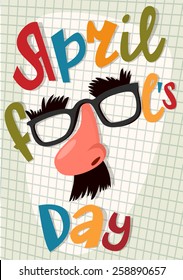 april fool's day poster. vector illustration