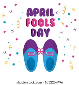 april fools day shoe with tied laces comic celebration