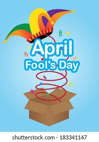 April fool's day sign with jester hat
