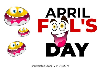 April Fools, Fools Day, silly Face, goofy face, April Fools Day illustration vector isolated on white background