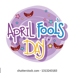 april fools day with smiles and stars