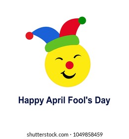 April fool's day. Smiley with a clown hat.