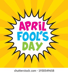 april fools day with surprise box with calendar clow and emojis. vector illustration