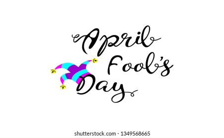 April Fool's Day text. EPS 10 vector illustration for greeting card, ad, promotion, poster, flyer, blog, article, marketing, signage - Vector Graphic