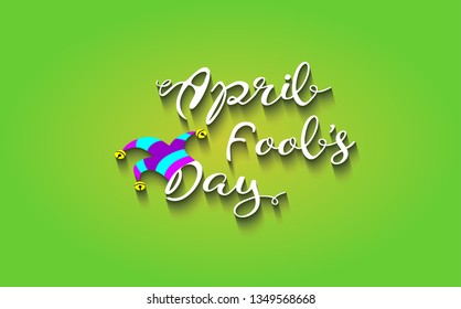 April Fool's Day text. EPS 10 vector illustration for greeting card, ad, promotion, poster, flyer, blog, article, marketing, signage - Vector Graphic