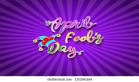 April Fool's Day text. EPS 10 vector illustration for greeting card, ad, promotion, poster, flyer, blog, article, marketing, signage - Vector Graphic