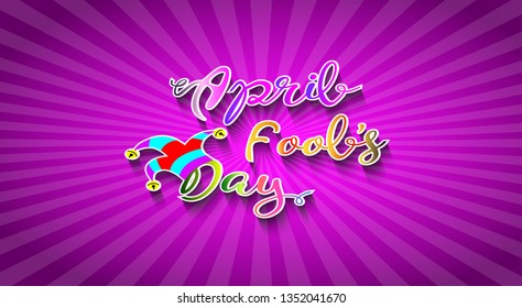 April Fool's Day text. EPS 10 vector illustration for greeting card, ad, promotion, poster, flyer, blog, article, marketing, signage - Vector Graphic