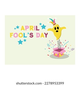 April Fools Day text EPS 10 vector illustration for greeting card, ad, promotion, poster, flier, blog, article, marketing, signage, email