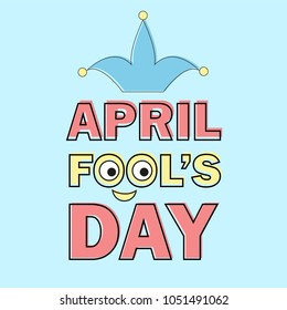 April Fools Day text and funny element vector illustration for greeting card