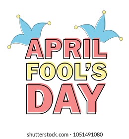April Fools Day text and funny element vector illustration for greeting card