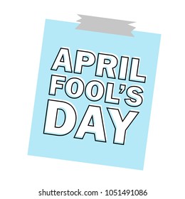 April Fools Day text and funny element vector illustration for greeting card