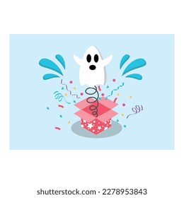 April Fools Day text and funny ghost EPS 10 vector illustration for greeting card, ad, promotion, poster, flier, blog, article, marketing, signage, email