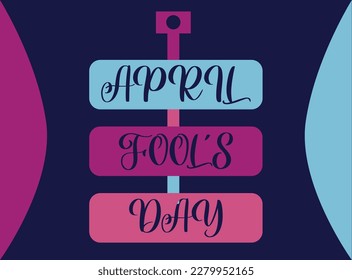 April Fools Day text and funny glasses EPS 10 vector illustration for greeting card. april fools day card with happy face emojis over white background