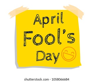 April fool's day text on paper background or banner graphic