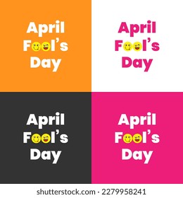 April fool's day text on different colors