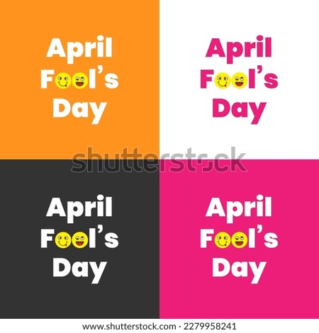 April fool's day text on different colors