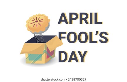 April Fools Day text and pie EPS 10 vector illustration for greeting card, ad, promotion, poster, flier, blog, article, marketing, signage, email