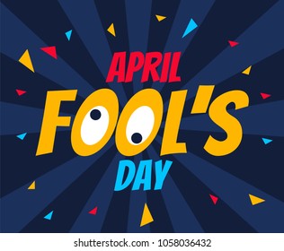 April fool's day text vector and funny  background or banner graphic