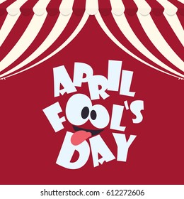 april fools day typographical red background