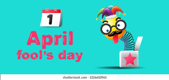 April fool's day, Typography, Colorful design template , vector illustration.