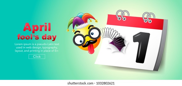 April fool's day, Typography, Colorful design template , vector illustration.
