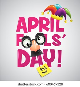 April fool's day, Typography, Colorful, vector illustration.