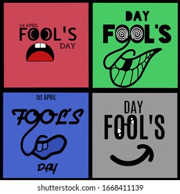 April fool's day, typography, flat design. 