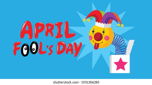 April fools day, Typography, flat design , joker , vector illustration