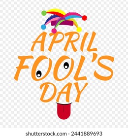 April fools day typography on transparent background