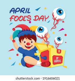 April Fools Day Vector With flat design, simple and trendy graphics