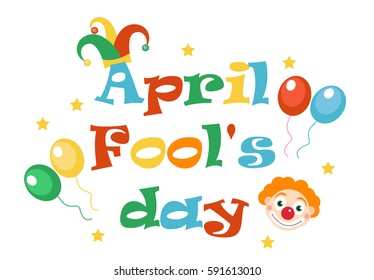 April Fools' Day vector. Holiday laughing card, poster. Vector illustration