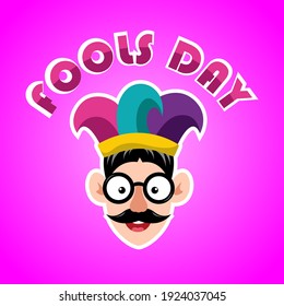 Abril es el día de los tontos de fondo de ilustración vectorial, afiche o banner.