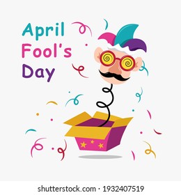 April fools day vector illustration background, poster.
