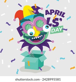 April fools day. Vector illustration