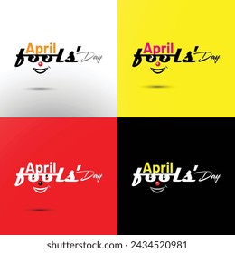 April Fools` Day vector illustration typography design