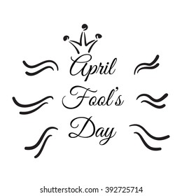 April Fool's Day vector illustration hand drawn black lines on white isolated