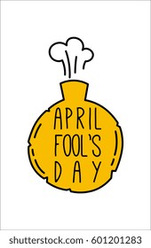 April fool's day! vector illustration  in flat style design. whoopee cushion practical joke item.