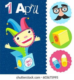 April Fools Day vector illustration