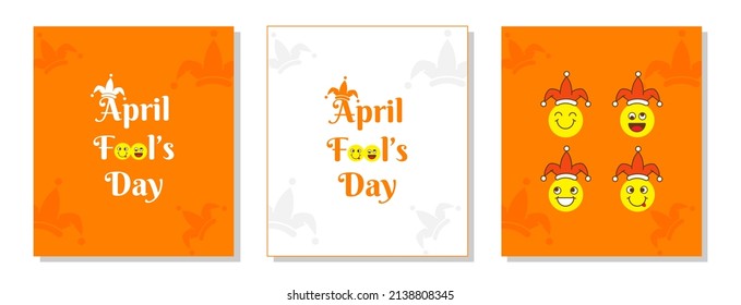 April Fool's Day vector poster set