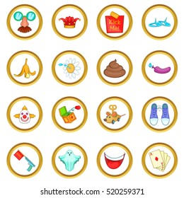 April fools day vector set in cartoon style isolated on white background