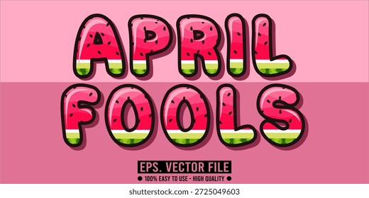 conceito de efeito de texto editável do april fools	