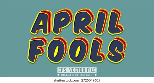conceito de efeito de texto editável do april fools	